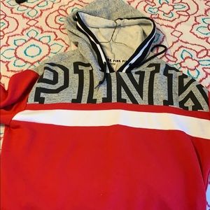 red pink sweatshirt